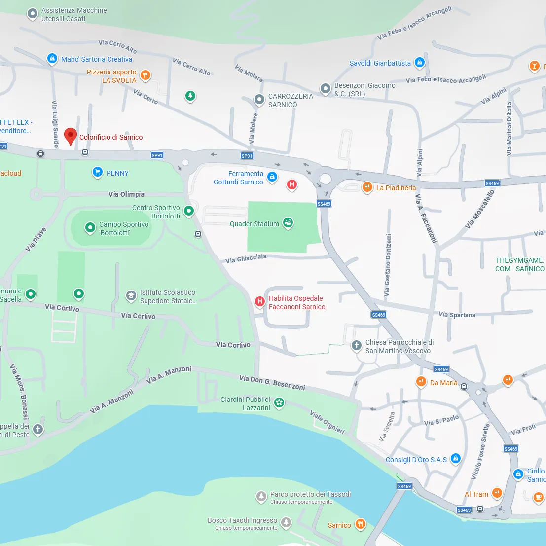 Mappa: Colorificio di Sarnico in Via Suardo 35